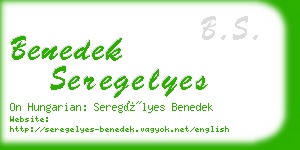 benedek seregelyes business card